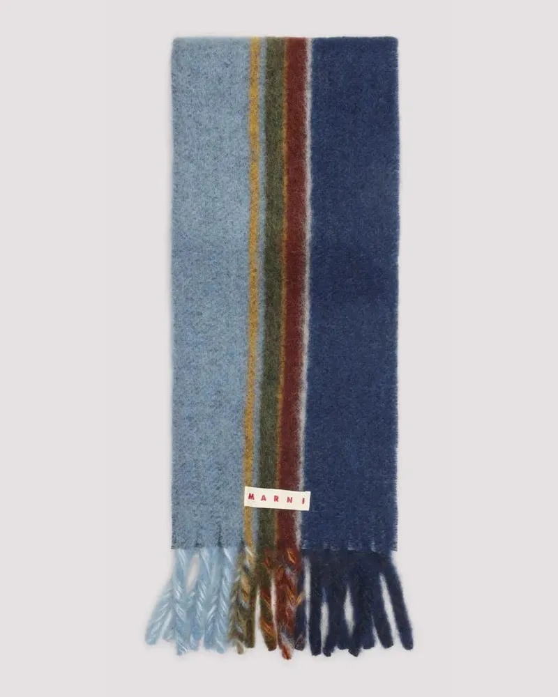 Marni Tücher & Schals Iris Blue Wool Scarf blau Blau