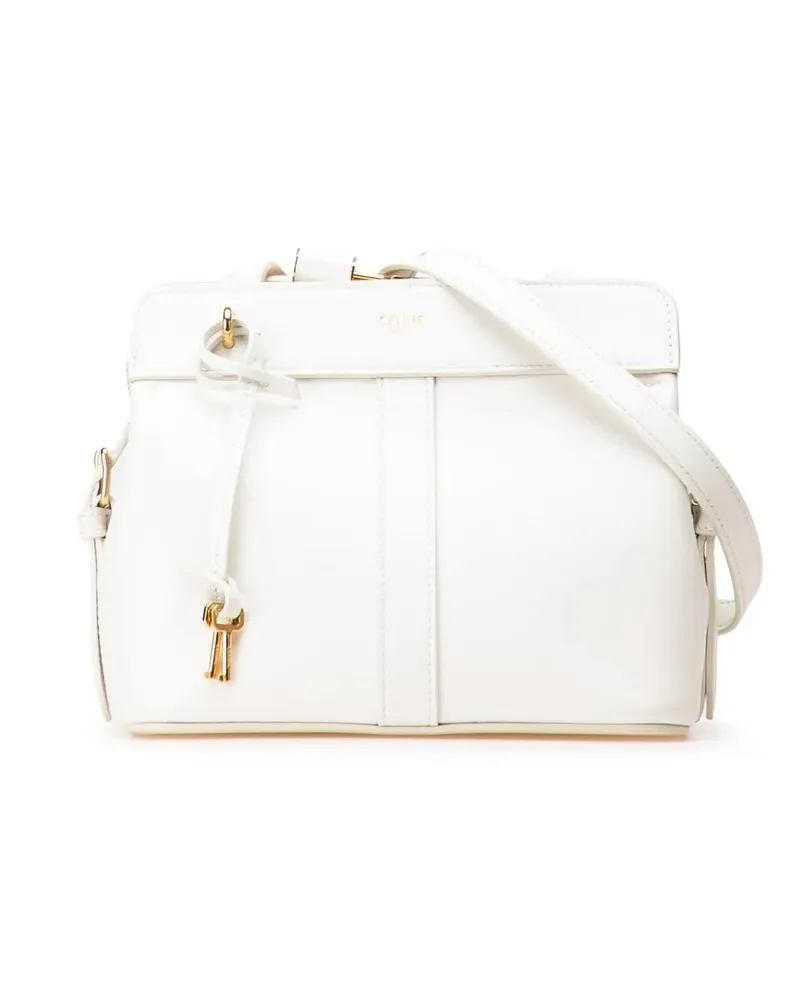 Celine Hobo Bags Teen Leather Cabas De France Crossbody weiß Weiß
