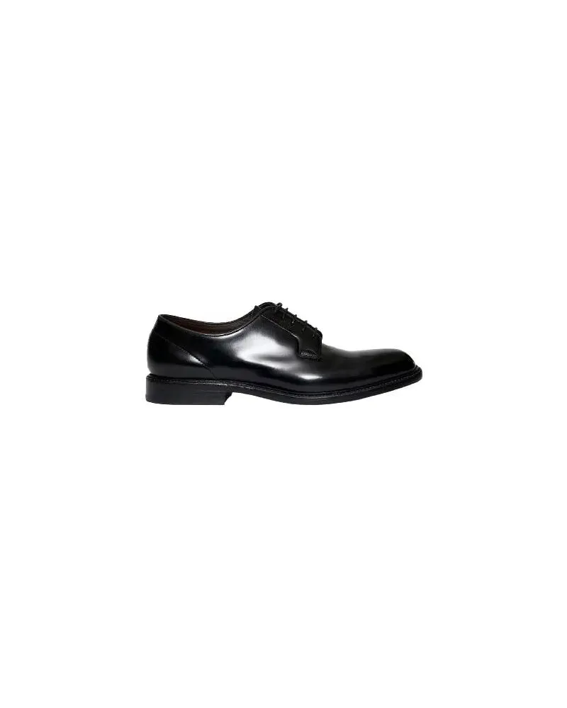 Green George Black Leather Lace-Up schwarz Schwarz
