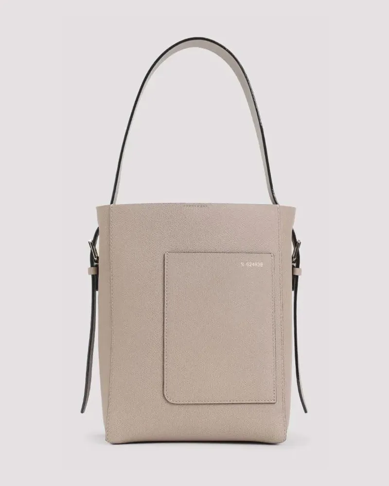 Valextra Beuteltaschen Sahara Calf Leather Small Bucket Bag beige Beige