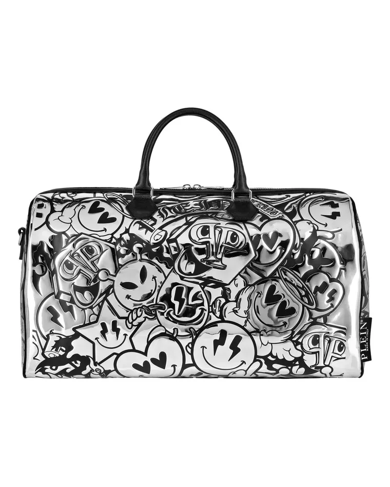 Philipp Plein Weekender Henkeltasche Smile silberfarben Silber