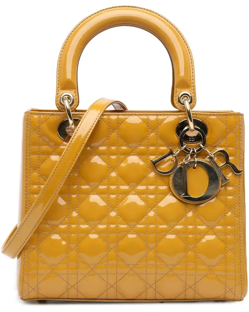 Dior Hobo Bags 2011 Medium Patent Cannage Lady Dior braun Braun