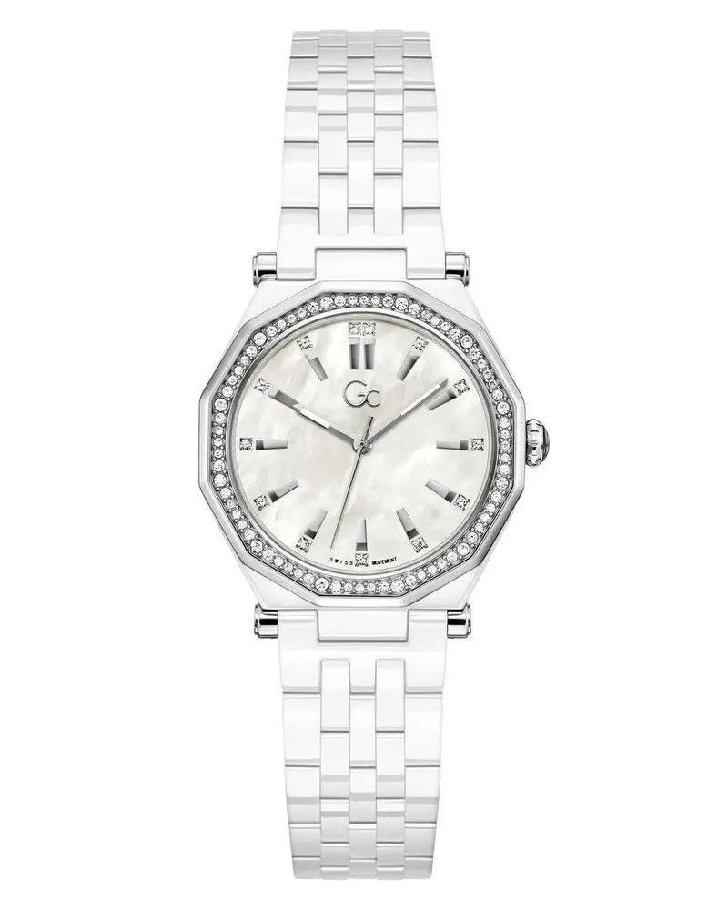 Gc Uhr Quarz-Analoguhr  Gleam white Weiß