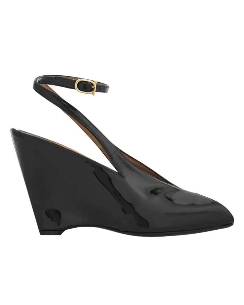 Ferragamo Sandalen Peep Toe Wedge Sandals schwarz Schwarz