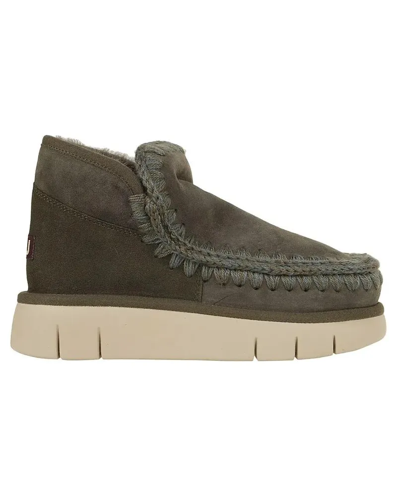 Mou Stiefel Moccasin-Inspired Ankle Boots With Whipstitch Deta grau Grau
