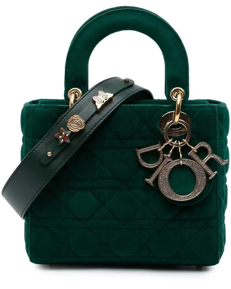 Dior Hobo Bags 2019 Small Velvet Cannage My ABCDior Lady Dior grün Grün