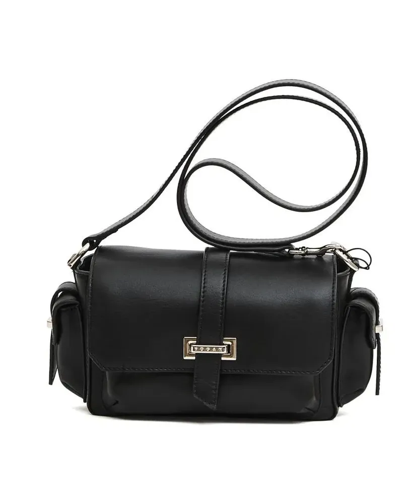 Hogan Hobo Bags Black Leather Camera Bag schwarz Schwarz