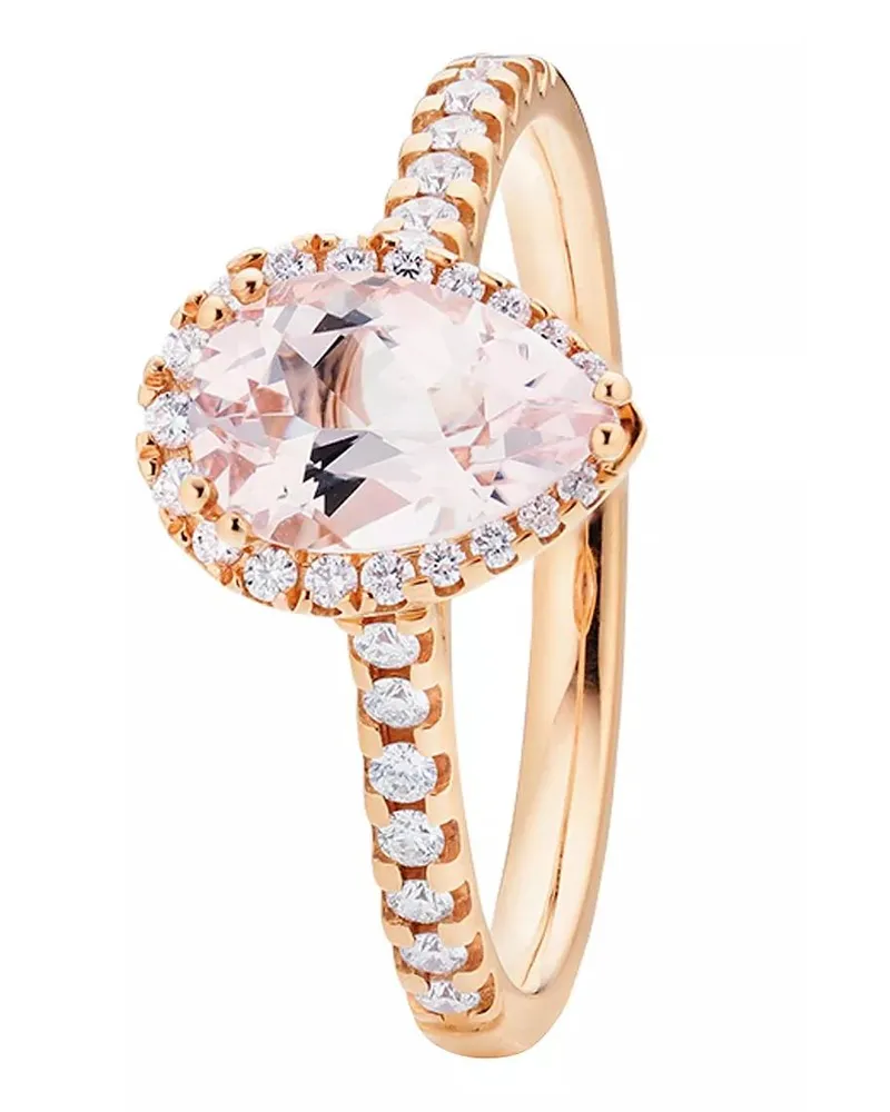 Capolavoro Ring 18k ring "Jennifer x Espressivo", morganite facete Quarz