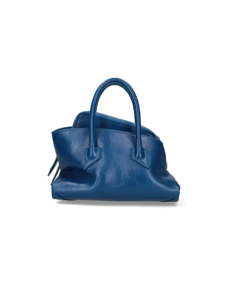 ATTICO Hobo Bags Crinkled Effect Calf Leather Mini Bag With Adjusta blau Blau