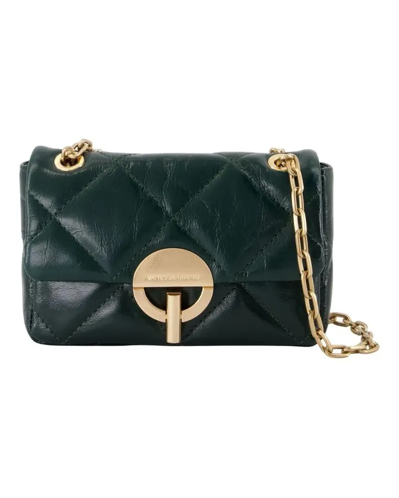 Vanessa Bruno Portemonnaie Nano Moon Wallet On Chain - Leather - Green grün Grün