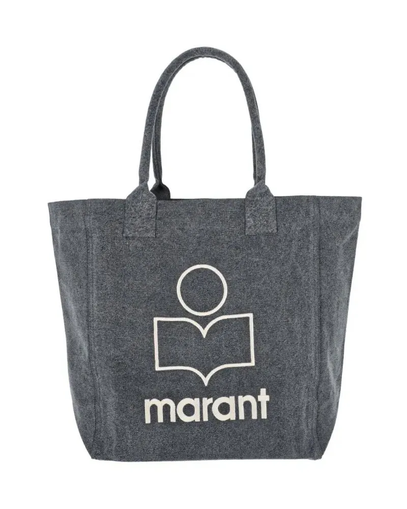 Isabel Marant Shopper & Totes Grey Cotton Tote Bag With Embroidered Logo grau Grau
