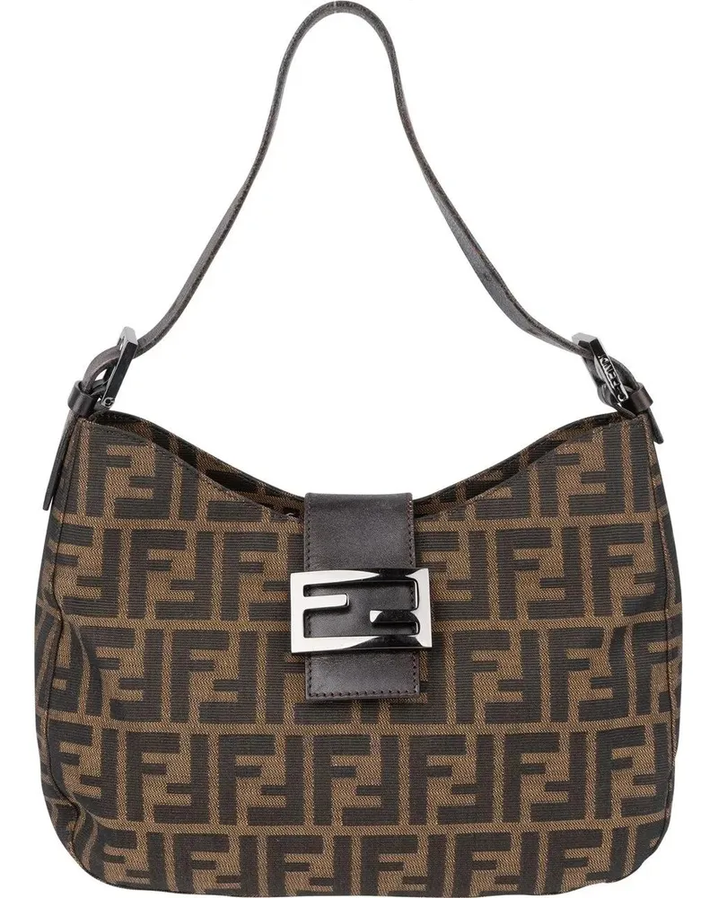 Fendi Crossbody Bags  FF Monogram Baguette Buckle Shoulder Bag braun Braun