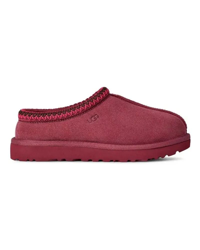 UGG Slipper & Pantoletten Burgundy Suede Slippers With Embroidered Profile A rot Rot
