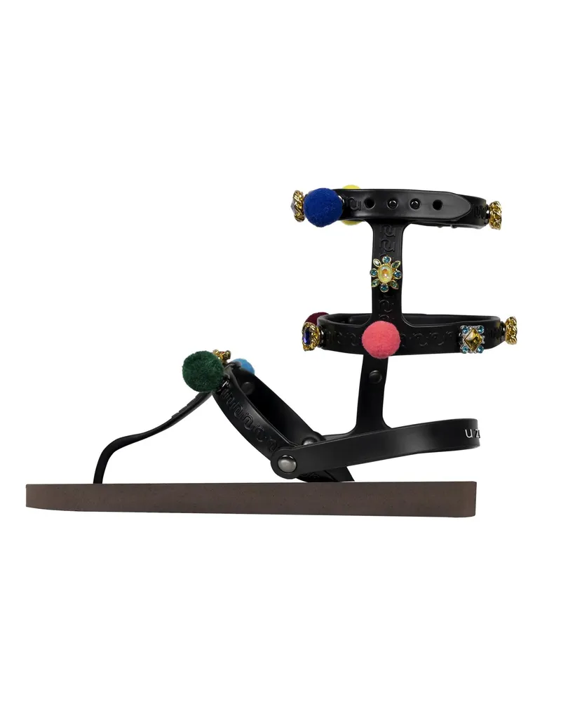 uzurii Slipper & Pantoletten Zehentrenner Mondriaan Colorful Black braun Braun