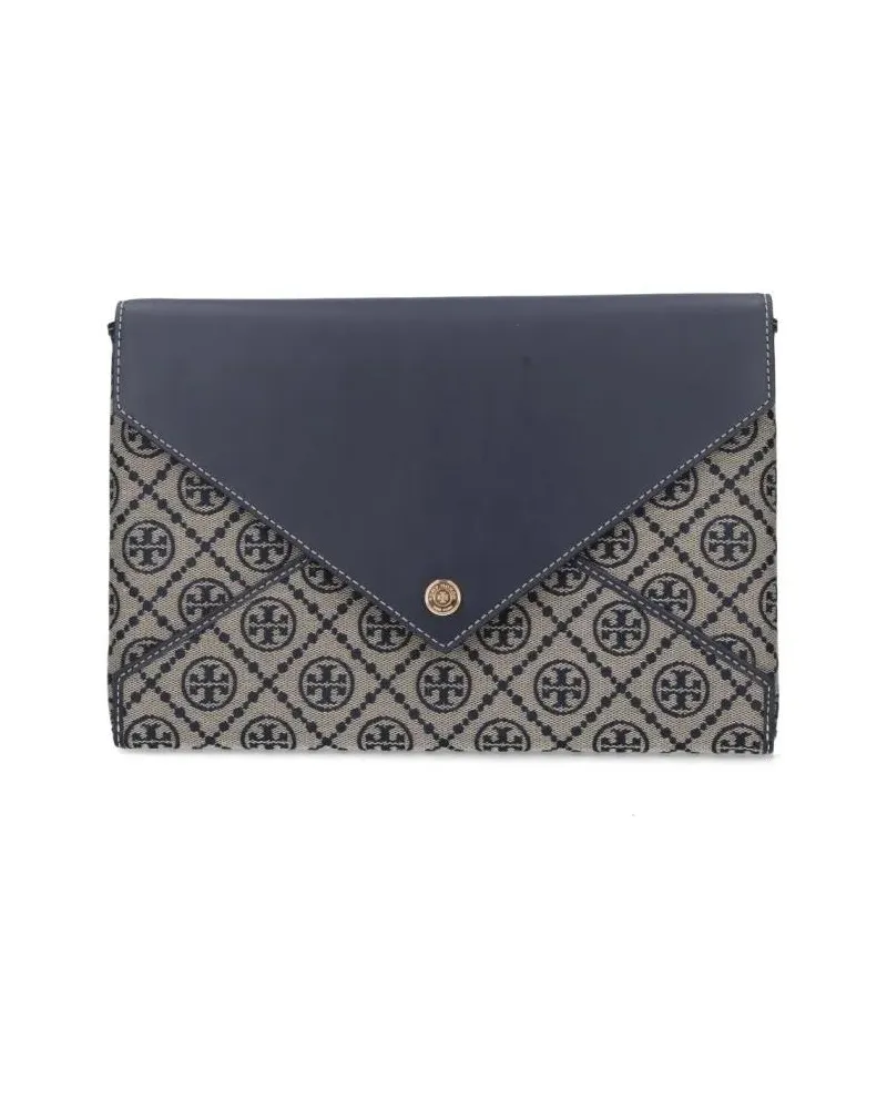 Tory Burch Clutches "T-Monogram" Chain Pouch Beige beige Beige