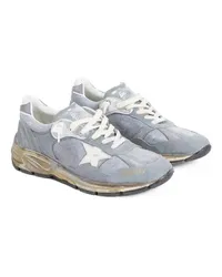 Golden Goose Sneakers Running Dad Blue Silver Cow Leather Sneakers Bunt