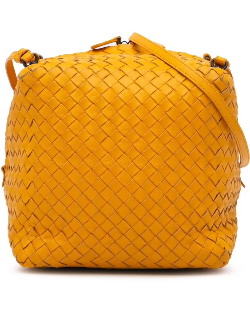Bottega Veneta Hobo Bags 2012-2024 Nappa Intrecciato Cube Crossbody gelb Gelb