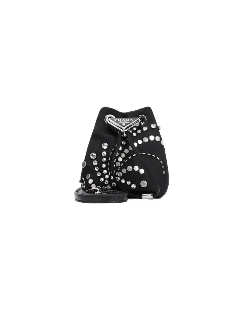 Prada Pochettes Black Polyamide Pouch schwarz Schwarz