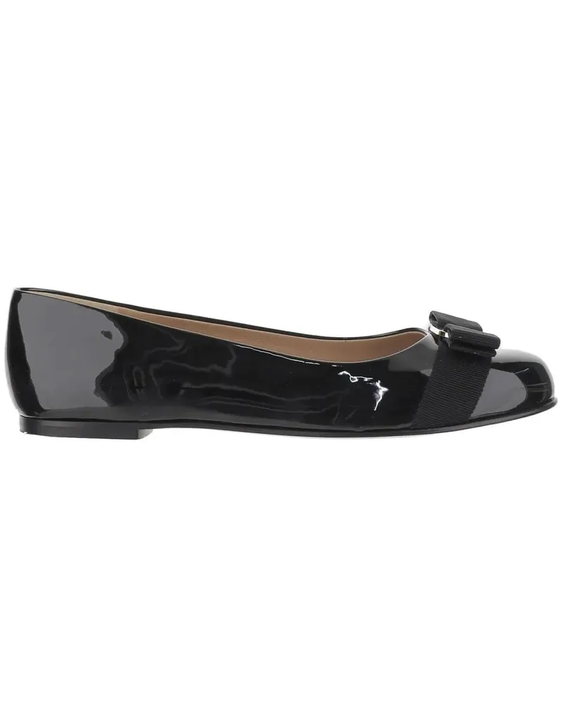 Ferragamo Grosgrain Bow Leather Varina Ballerinas schwarz Schwarz