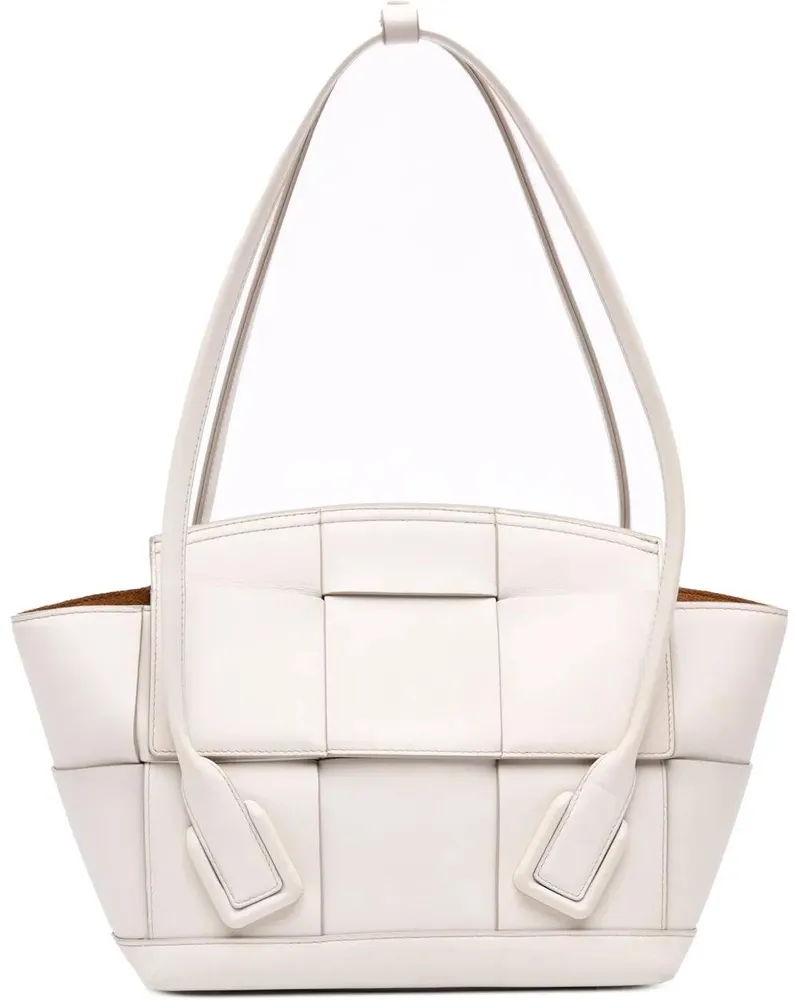 Bottega Veneta Hobo Bags Small Calfskin Maxi Intrecciato Arco Satchel weiß Weiß