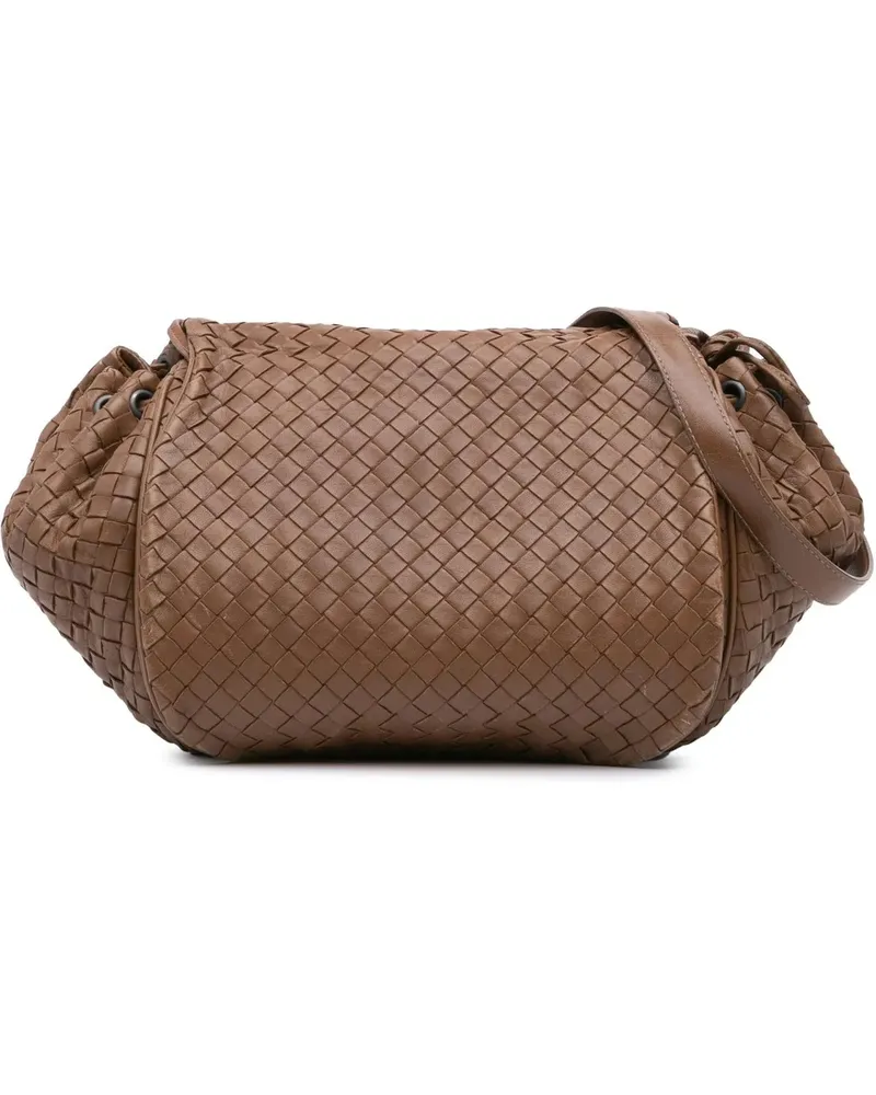 Bottega Veneta Hobo Bags 2011 Nappa Intrecciato Flap Crossbody braun Braun
