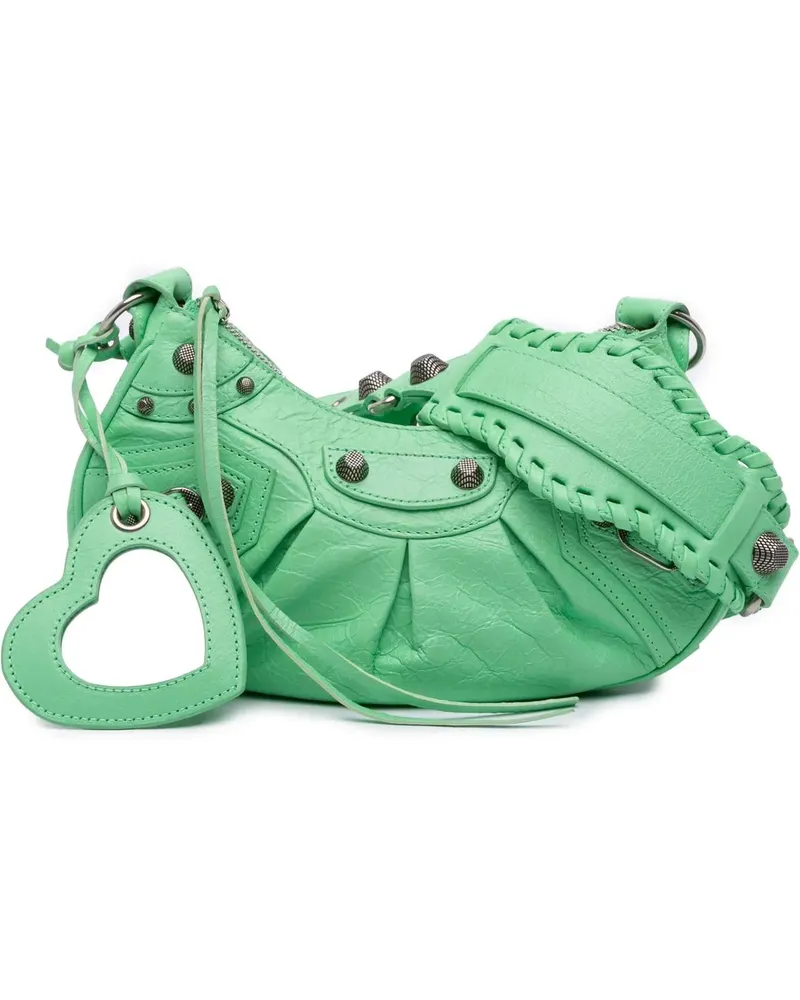 Balenciaga Hobo Bags Lambskin Motocross Le Cagole XS grün Grün