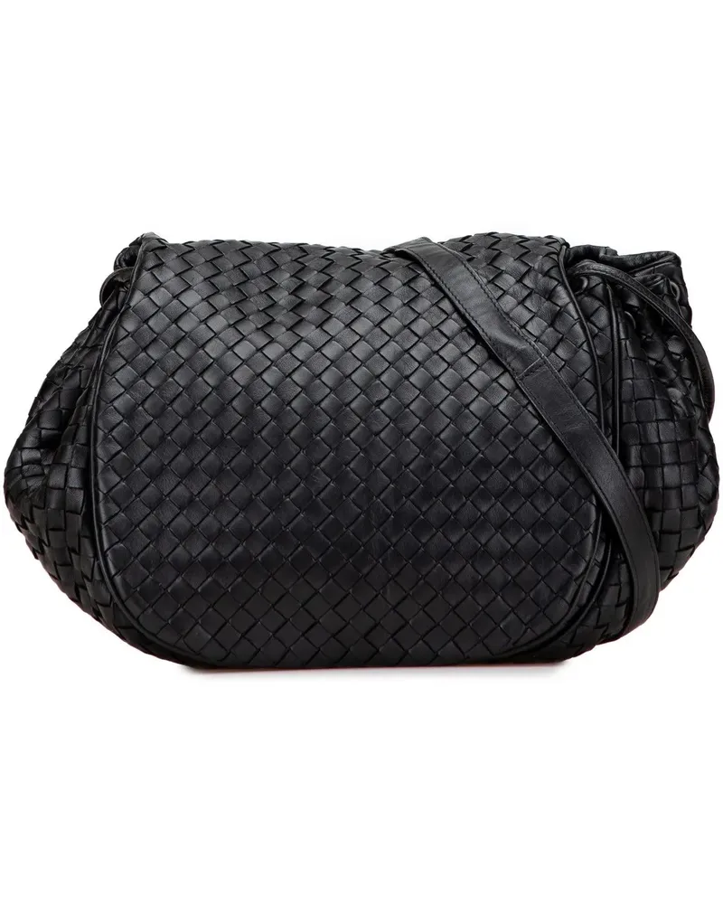 Bottega Veneta Hobo Bags Nappa Intrecciato Flap Crossbody schwarz Schwarz