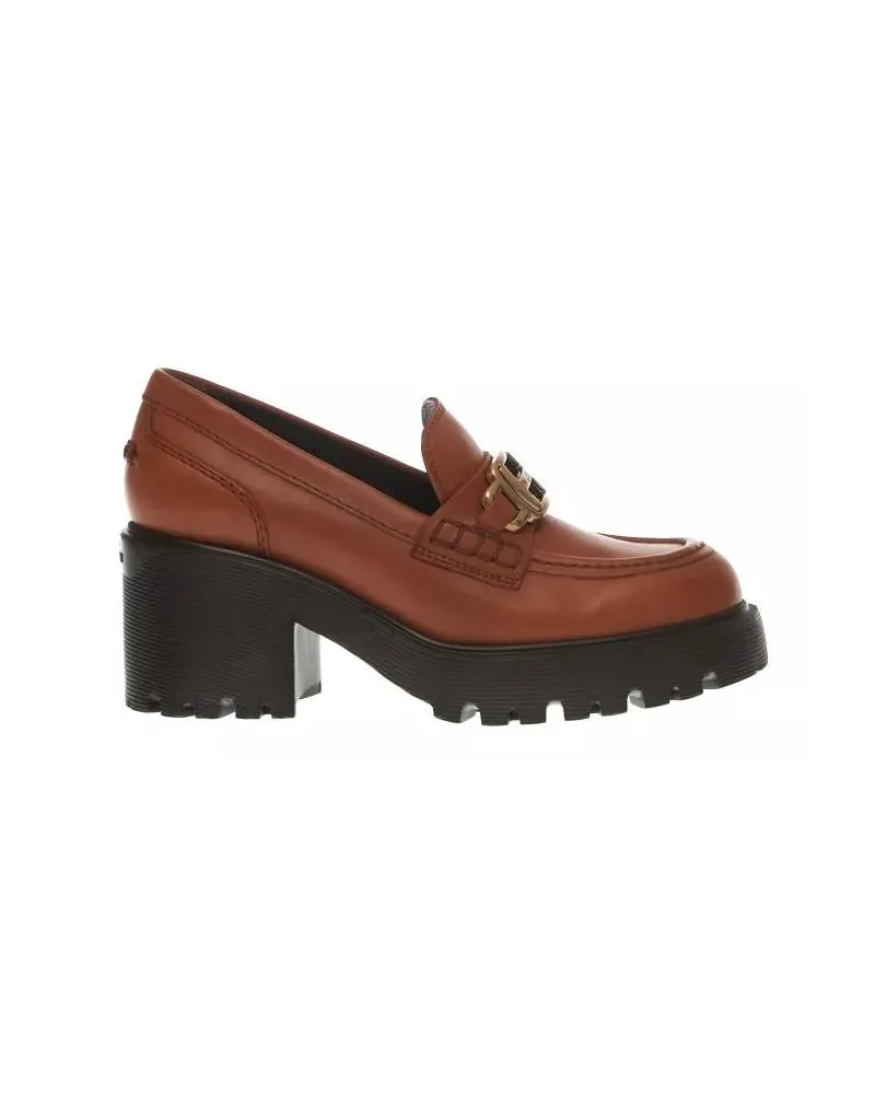Hogan Hohe Schuhe Medium Moccasin In Tan Leather braun Braun