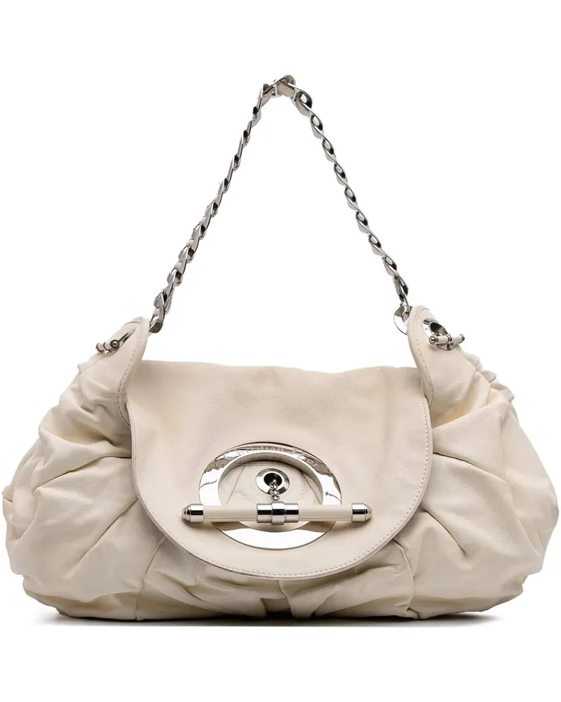 Dior Hobo Bags 2008 Leather Jazz Club Shoulder Bag weiß Weiß