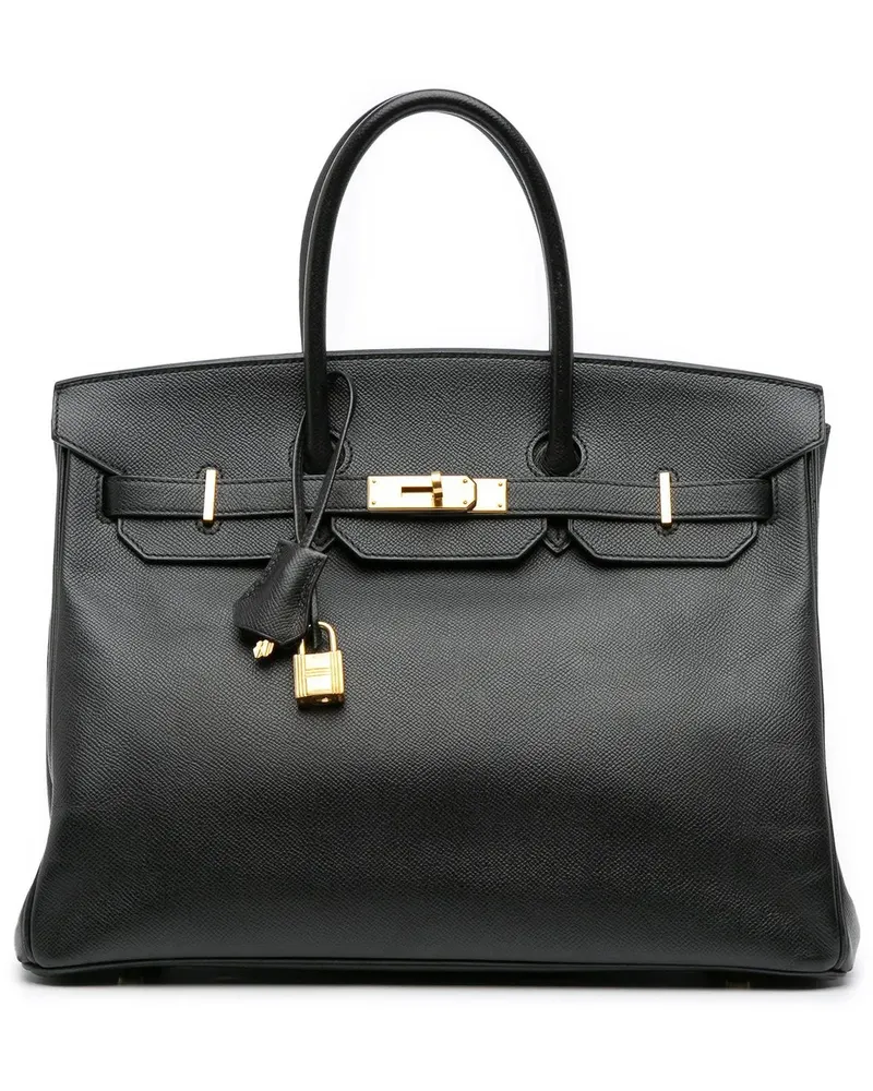 Hermès Crossbody Bags Epsom Birkin Retourne 35 schwarz Schwarz