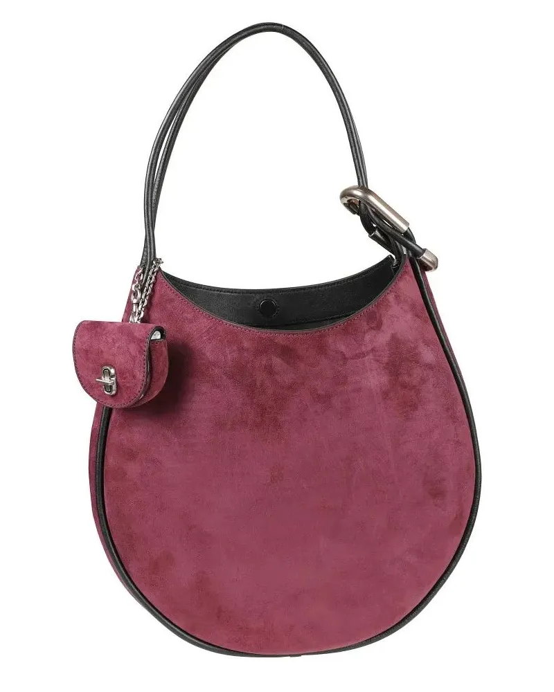 Marc Jacobs Hobo Bags Crescent-Shaped Purple Suede Handbag With Black Tr lila Lila