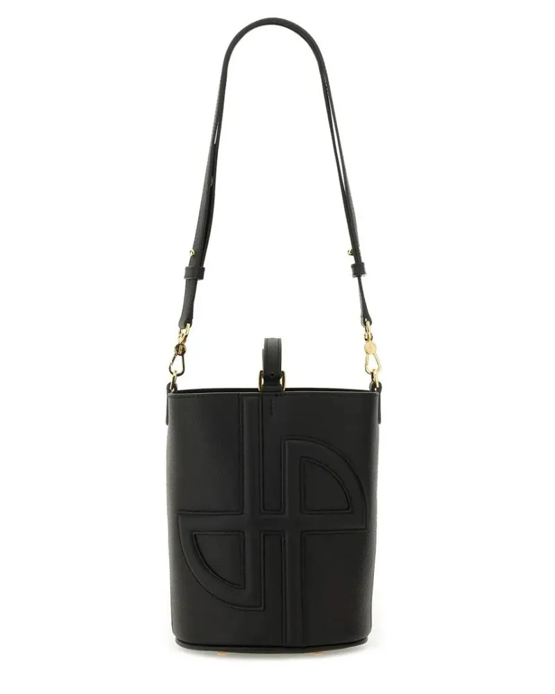Patou Beuteltaschen Leather Bucket Bag schwarz Schwarz