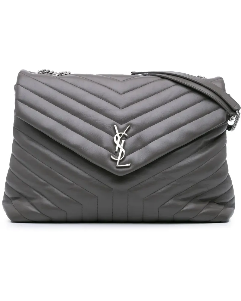 Saint Laurent Hobo Bags 2017 Large Leather Monogram Matelasse LouLou Shoul grau Grau
