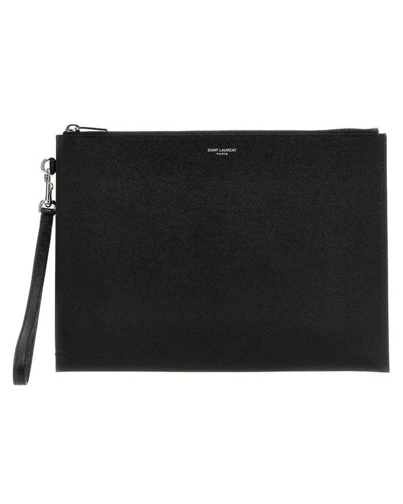 Saint Laurent Handyhüllen Logo I-Pad Holder schwarz Schwarz