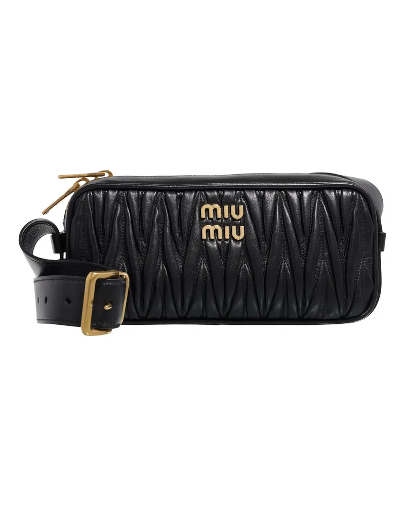 Miu Miu Crossbody Bags Matelass Nappa Leather Shoulder Bag Schwarz