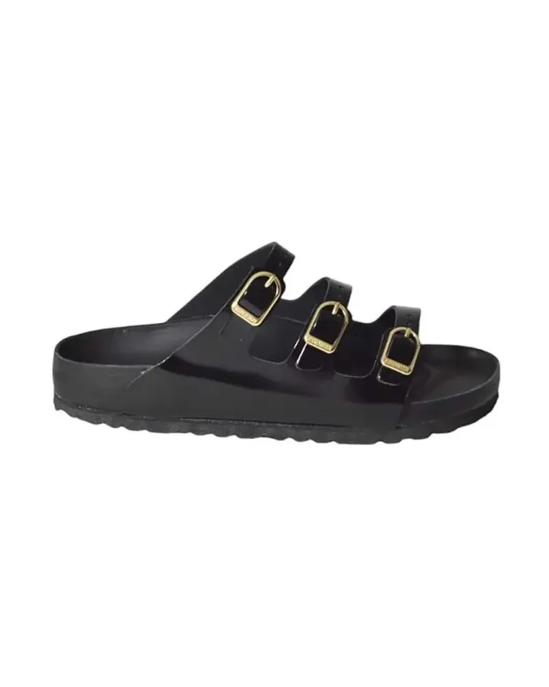 Birkenstock Sandalen Black Sandals With Adjustable Straps And Gold-Tone schwarz Schwarz
