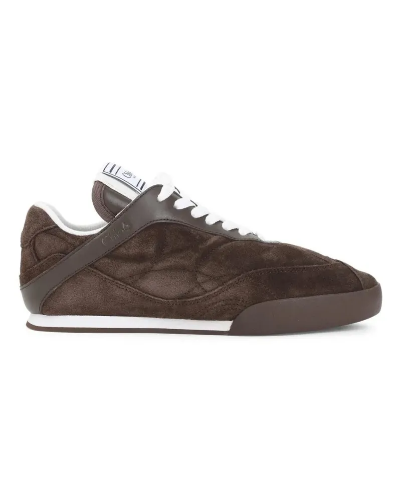 Chloé Low-Top Sneaker Chocolate Brown Suede Leather Kick Sneakers braun Braun