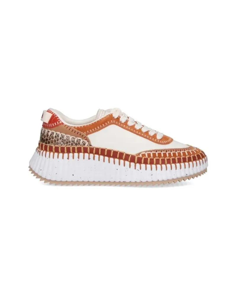 Chloé Low-Top Sneaker “Nama” Sneakers – Brown & White braun Braun