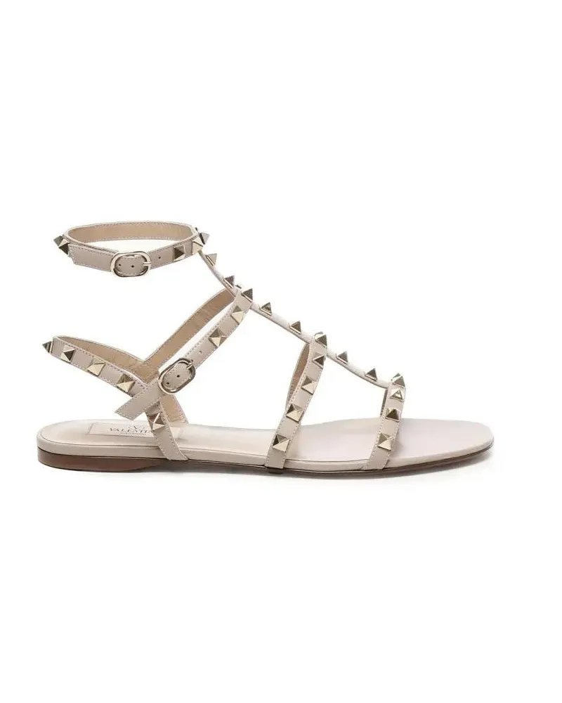 Valentino Garavani Sandalen Rockstud Flat Sandals beige Beige