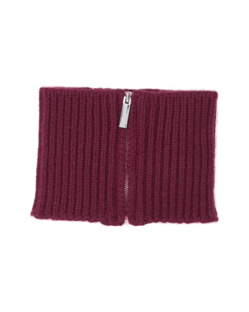 Sa Su Phi Tücher & Schals Ribbed Knit Scarf With Central Zipper In Deep Red rot Rot