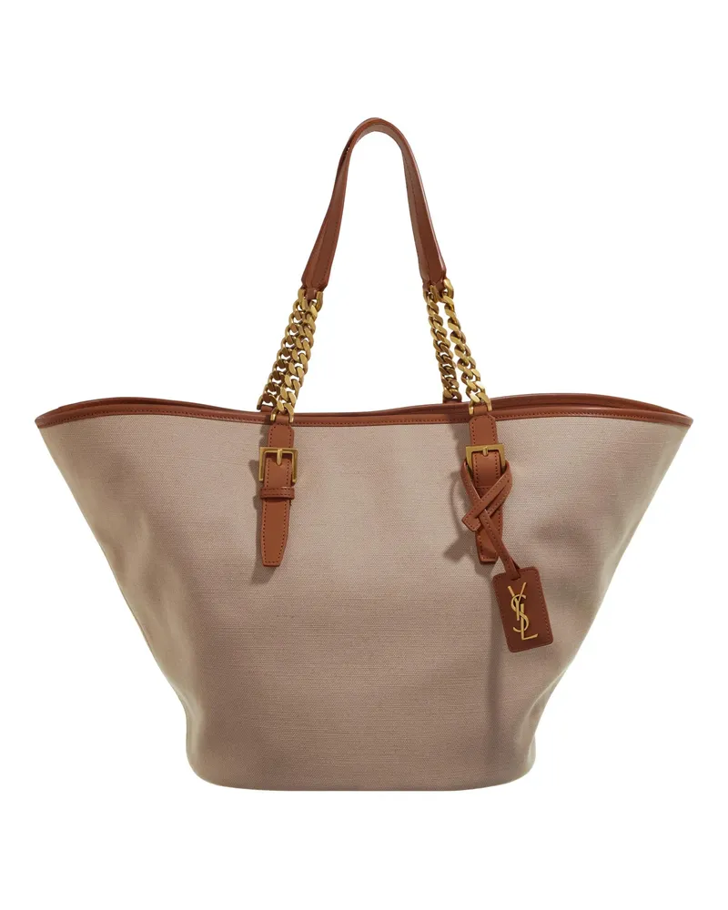 Saint Laurent Shopper Street Style Elegent Style Shoulder Bag Beige