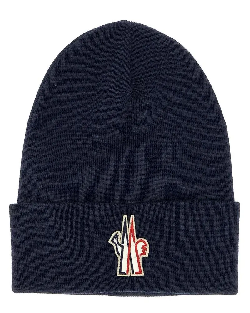 Moncler Caps & Mützen Logo Patch Beanie schwarz Schwarz