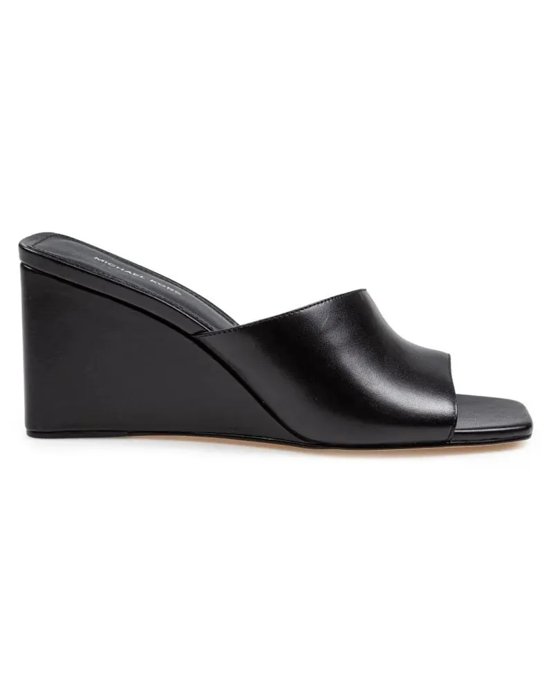 Michael Kors Sandalen Black Merriam Wedge Leather Clogs schwarz Schwarz