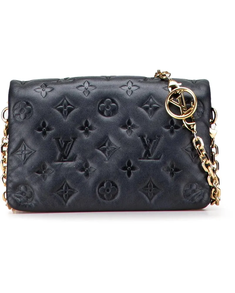 Louis Vuitton Hobo Bags Monogram Embossed Pochette Coussin schwarz Schwarz