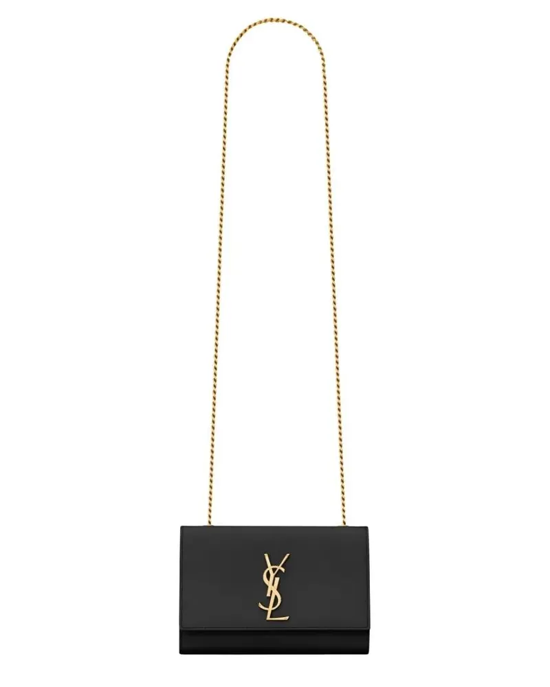 Saint Laurent Hobo Bags Structured Black Calfskin Shoulder Bag With Metall schwarz Schwarz