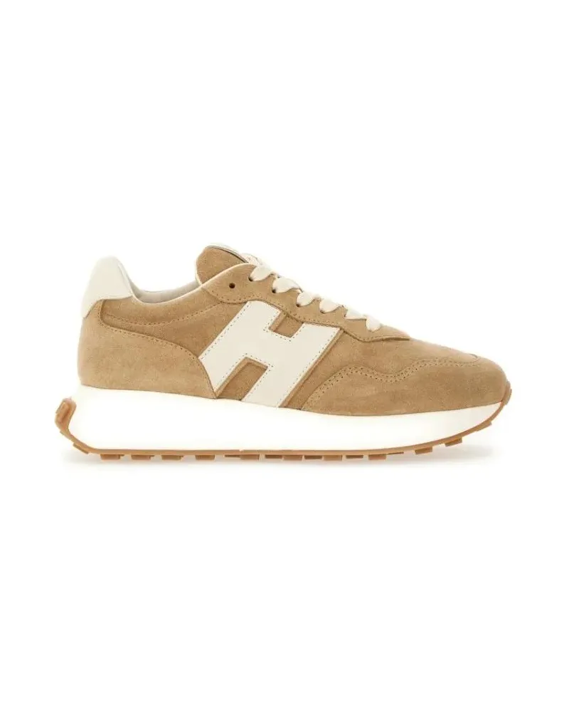 Hogan Low-Top Sneaker Beige Suede Sneakers With Contrasting Logo And Tex beige Beige