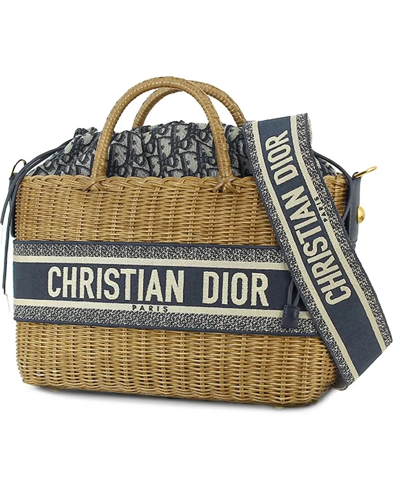 Dior Hobo Bags 2020-2023 Oblique Wicker Basket Bag braun Braun