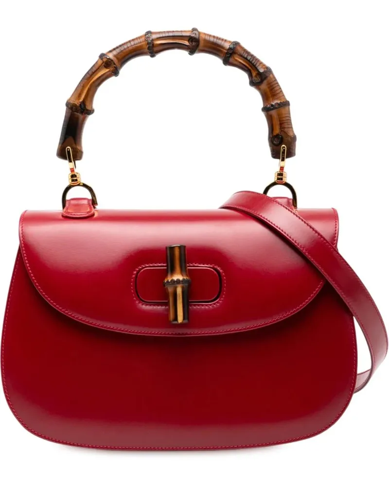 Gucci Crossbody Bags Calfskin Bamboo Night rot Rot