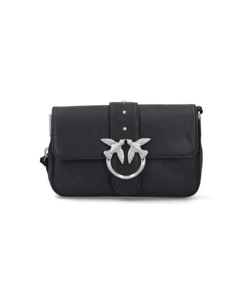 Pinko Hobo Bags Minimalist Black Handbag With Structured Shape schwarz Schwarz