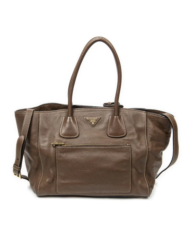 Prada Crossbody Bags Double Handle Tote braun Braun